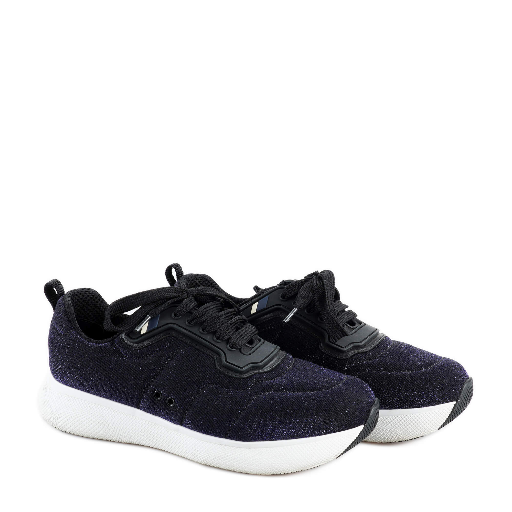 Prada - Navy Blue Neoprene Sneakers/37.5